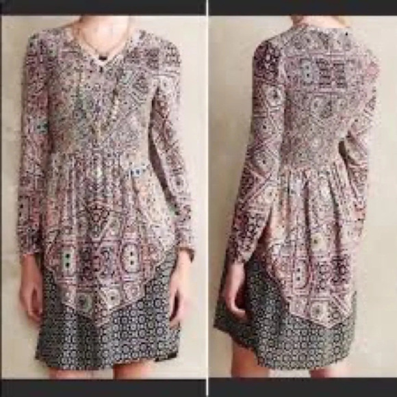 Maeve Tiled Amethyst Smocked Dress - Size Small - Picture 1 of 7